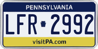 PA license plate LFR2992