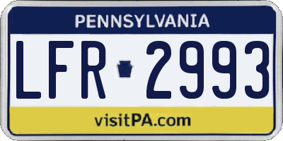 PA license plate LFR2993