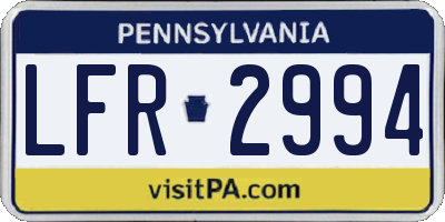 PA license plate LFR2994