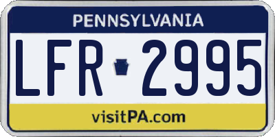 PA license plate LFR2995