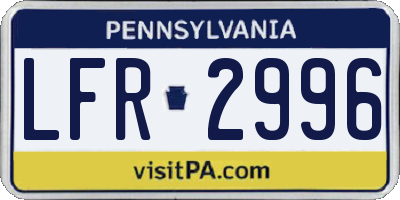PA license plate LFR2996