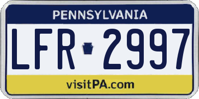 PA license plate LFR2997