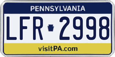 PA license plate LFR2998