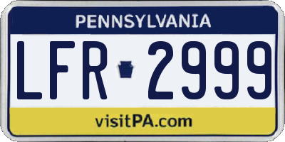 PA license plate LFR2999
