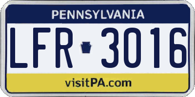 PA license plate LFR3016