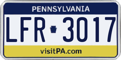 PA license plate LFR3017