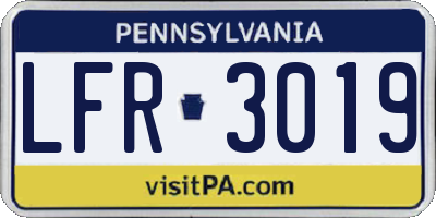 PA license plate LFR3019