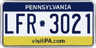PA license plate LFR3021
