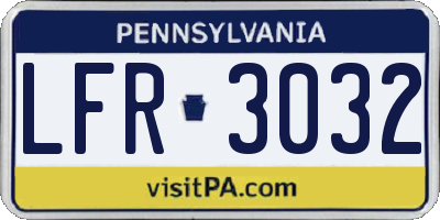 PA license plate LFR3032