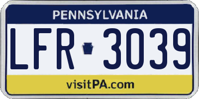 PA license plate LFR3039