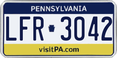 PA license plate LFR3042