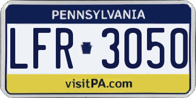 PA license plate LFR3050