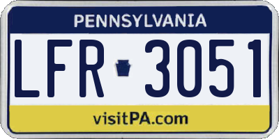 PA license plate LFR3051