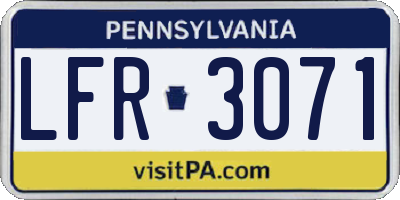 PA license plate LFR3071