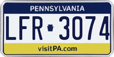 PA license plate LFR3074