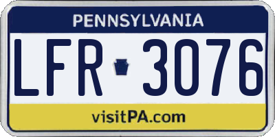PA license plate LFR3076
