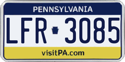 PA license plate LFR3085