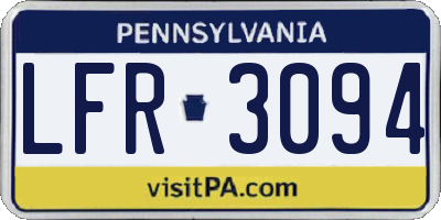 PA license plate LFR3094