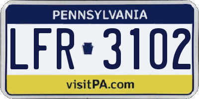 PA license plate LFR3102
