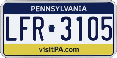 PA license plate LFR3105
