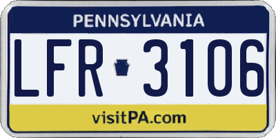 PA license plate LFR3106
