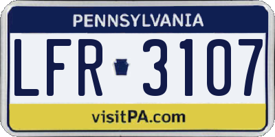 PA license plate LFR3107