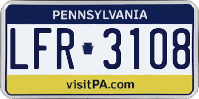 PA license plate LFR3108
