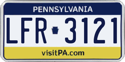 PA license plate LFR3121