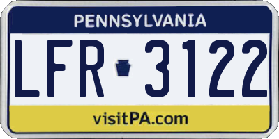 PA license plate LFR3122