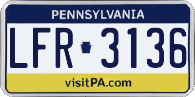 PA license plate LFR3136
