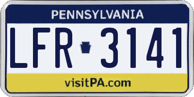 PA license plate LFR3141