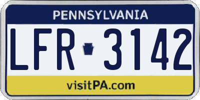 PA license plate LFR3142
