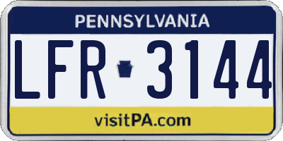 PA license plate LFR3144