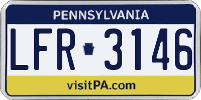 PA license plate LFR3146