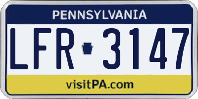 PA license plate LFR3147