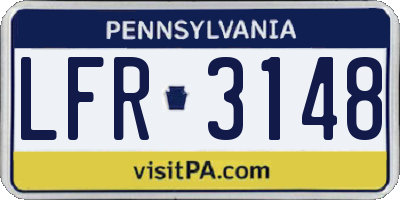 PA license plate LFR3148