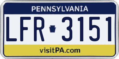PA license plate LFR3151