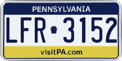 PA license plate LFR3152