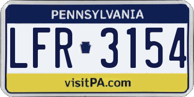 PA license plate LFR3154
