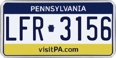 PA license plate LFR3156