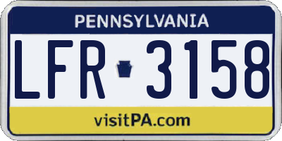 PA license plate LFR3158