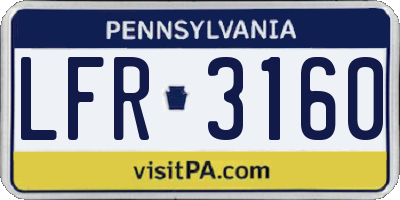 PA license plate LFR3160