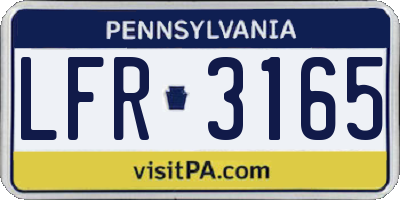 PA license plate LFR3165