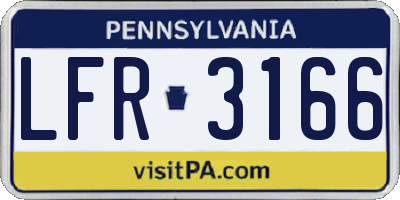 PA license plate LFR3166