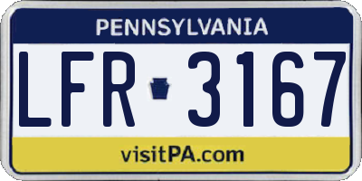 PA license plate LFR3167