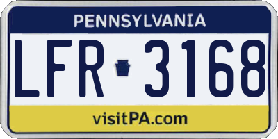 PA license plate LFR3168