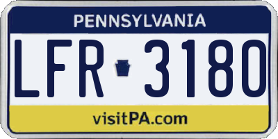 PA license plate LFR3180