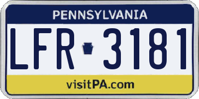 PA license plate LFR3181