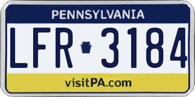PA license plate LFR3184
