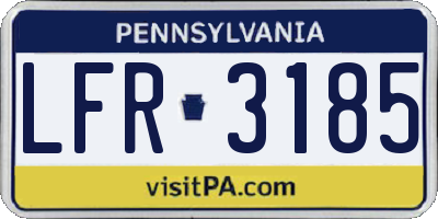 PA license plate LFR3185